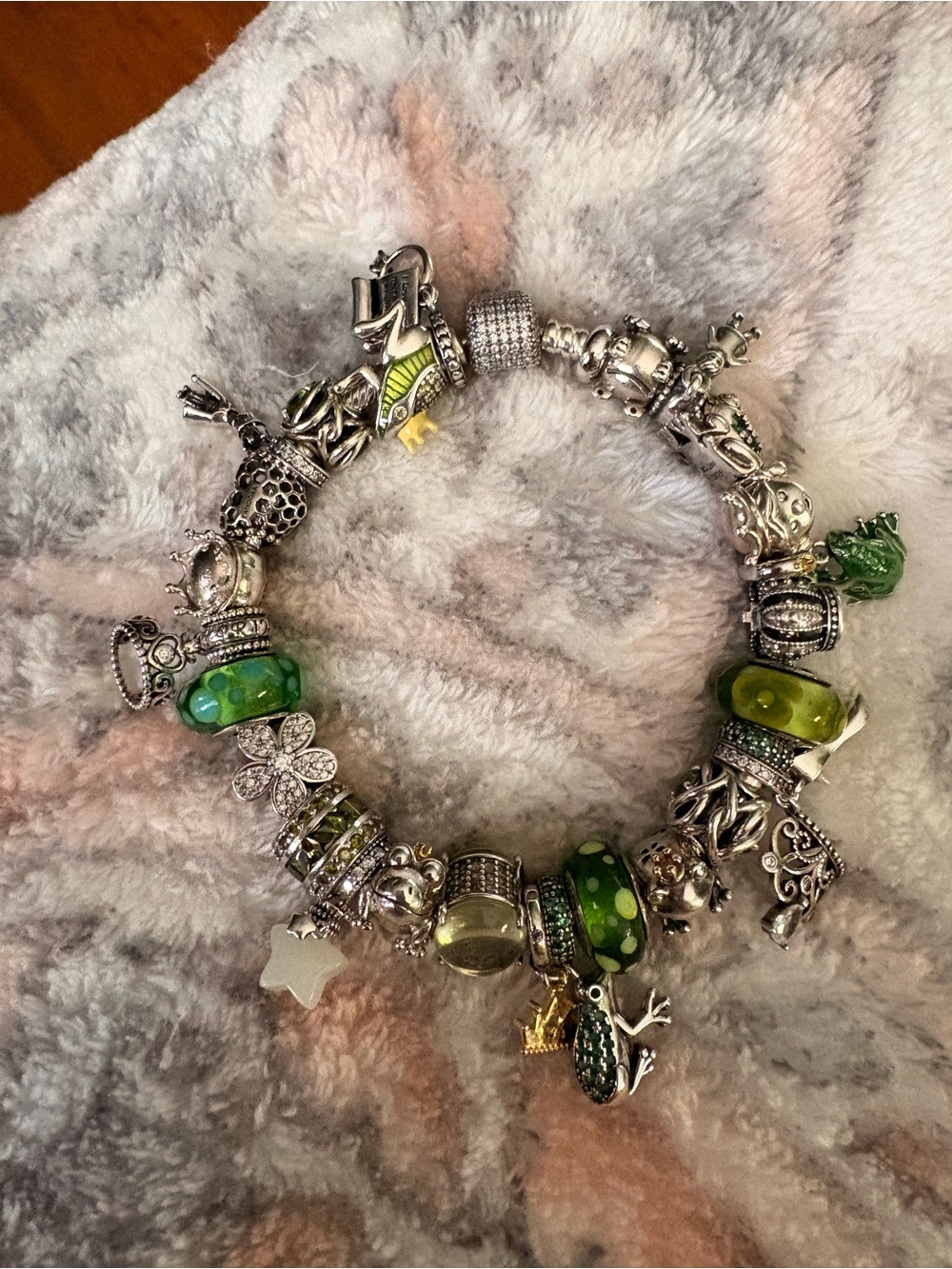 Pandora bracelet with Pandora and Linx charms
